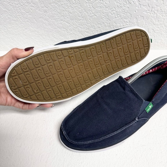 Sanuk Dark Blue Fabric Upper slip on Sneaker Mens 9 - Picture 7 of 8